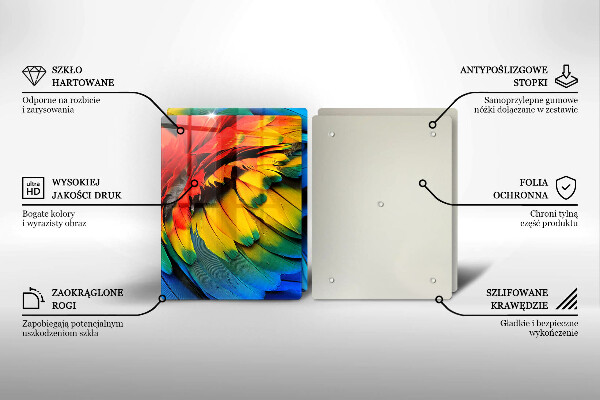 Tampa de parede do fogão a gás Penugem colorida de papagaio