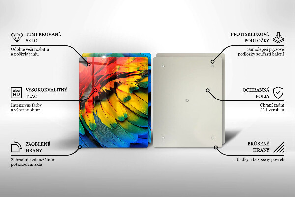 Tampa de parede do fogão a gás Penugem colorida de papagaio