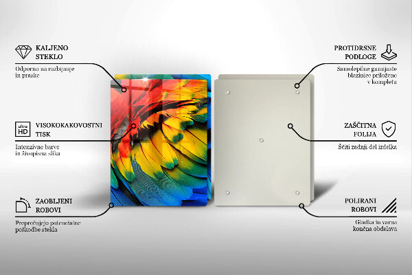 Tampa de parede do fogão a gás Penugem colorida de papagaio