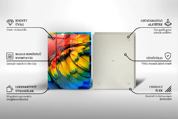 Tampa de parede do fogão a gás Penugem colorida de papagaio