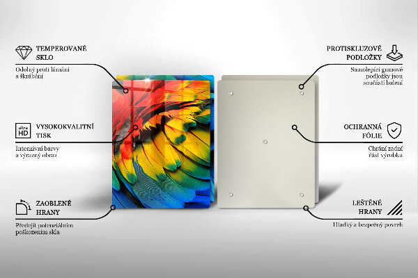 Tampa de parede do fogão a gás Penugem colorida de papagaio