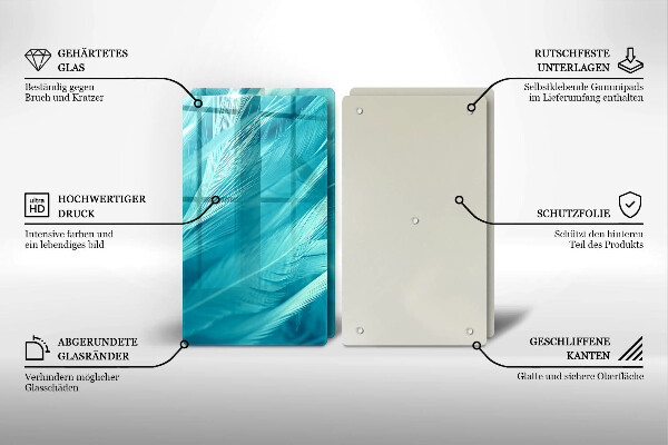 Proteção da parede da cozinha Penas delicadas