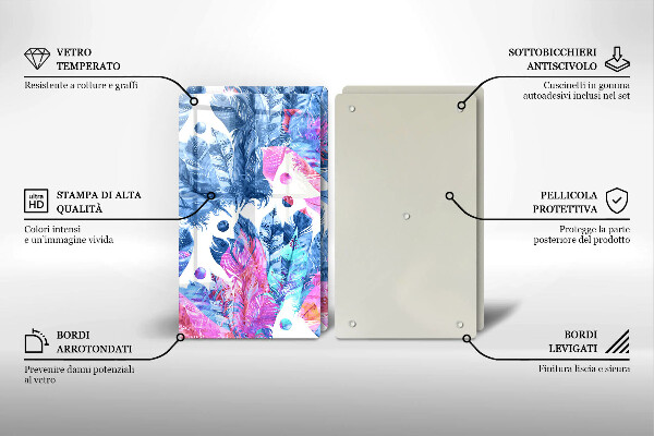 Tampa de parede do fogão a gás Ilustração boho de penas