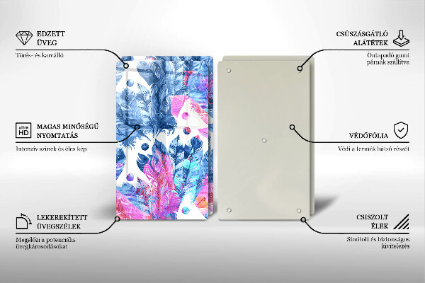 Tampa de parede do fogão a gás Ilustração boho de penas