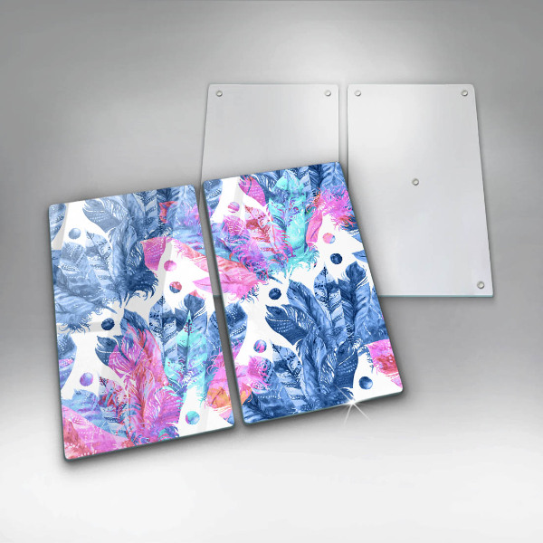 Tampa de parede do fogão a gás Ilustração boho de penas