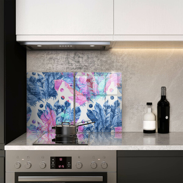 Tampa de parede do fogão a gás Ilustração boho de penas