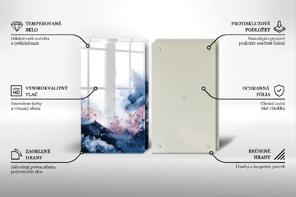 Tampa de parede do fogão a gás Abstração montanhas pintadas