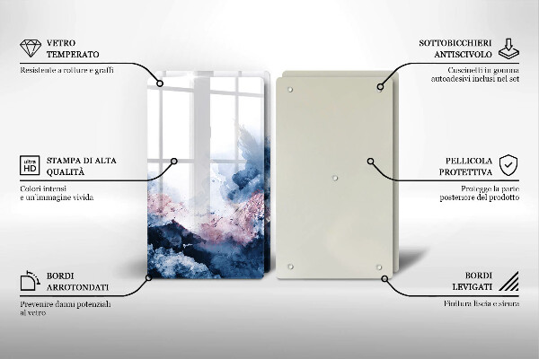 Tampa de parede do fogão a gás Abstração montanhas pintadas