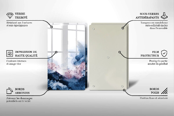 Tampa de parede do fogão a gás Abstração montanhas pintadas