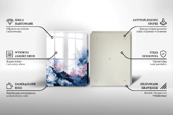 Tampa de parede do fogão a gás Abstração montanhas pintadas