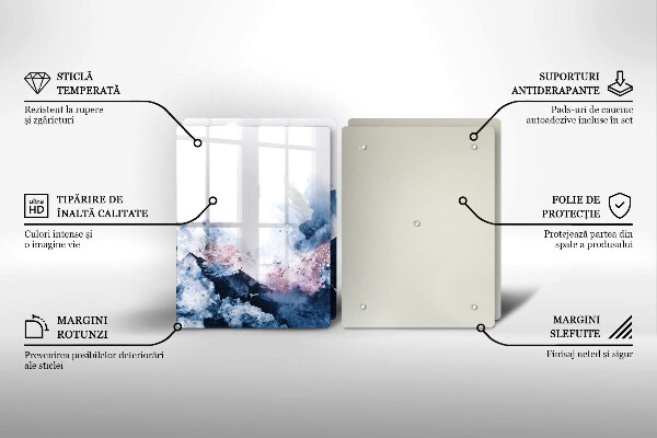 Tampa de parede do fogão a gás Abstração montanhas pintadas