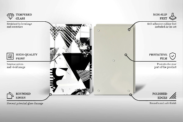 Tampa de parede do fogão a gás Triângulos geométricos