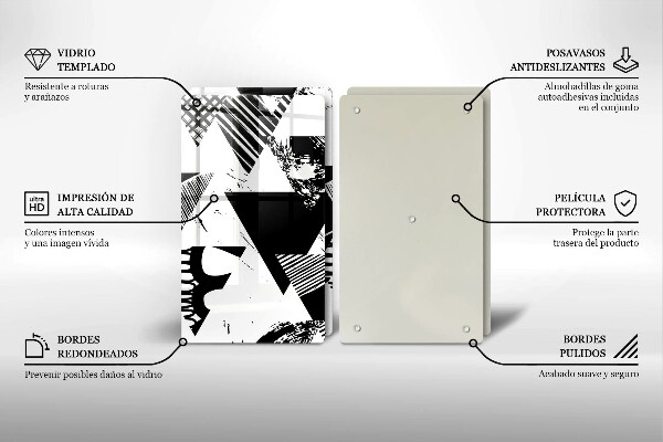 Tampa de parede do fogão a gás Triângulos geométricos