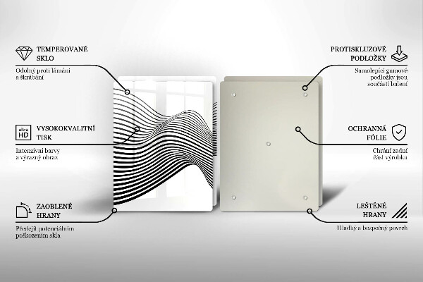 Tampa de parede do fogão a gás Abstração linear