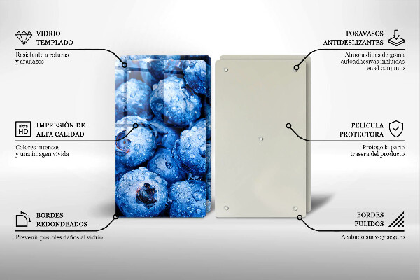 Tampa de parede do fogão a gás Mirtilos suculentos