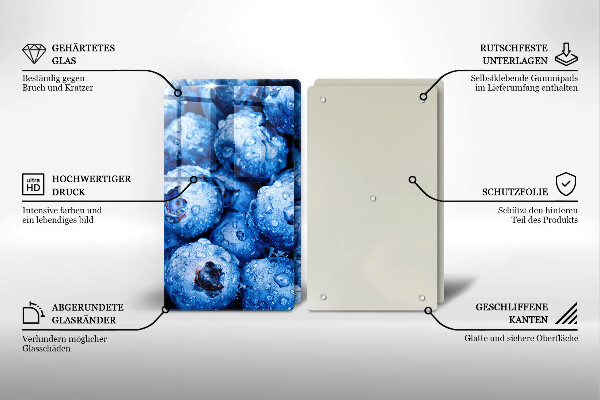 Tampa de parede do fogão a gás Mirtilos suculentos