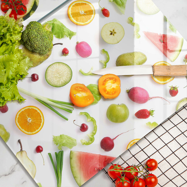 Tampa de parede do fogão a gás Padrão frutas e legumes