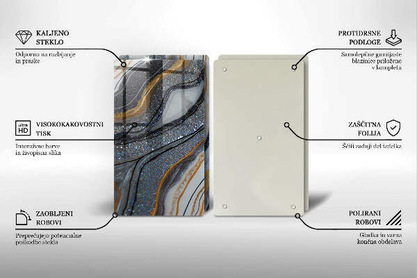 Proteção da parede da cozinha Rocha com ouro