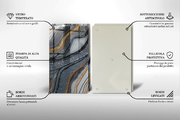 Proteção da parede da cozinha Rocha com ouro