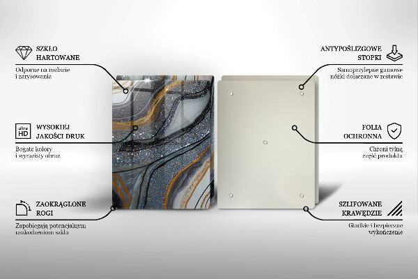 Proteção da parede da cozinha Rocha com ouro