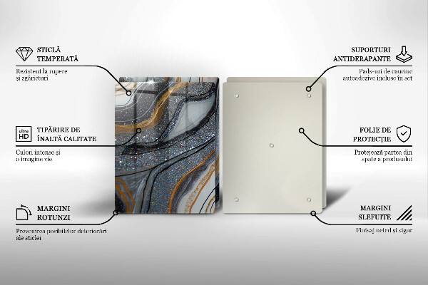 Proteção da parede da cozinha Rocha com ouro