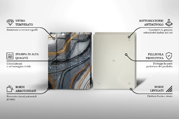 Proteção da parede da cozinha Rocha com ouro