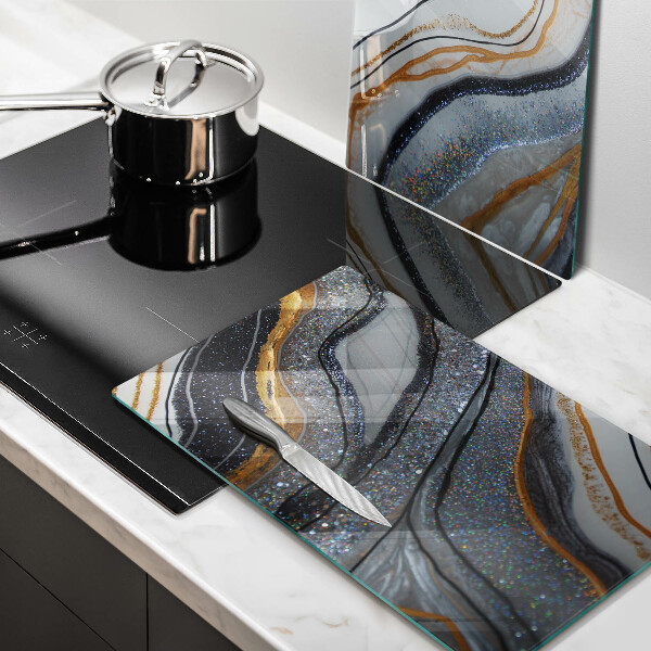 Proteção da parede da cozinha Rocha com ouro