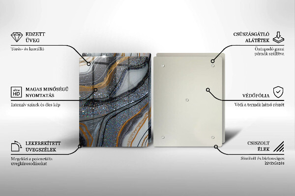 Proteção da parede da cozinha Rocha com ouro