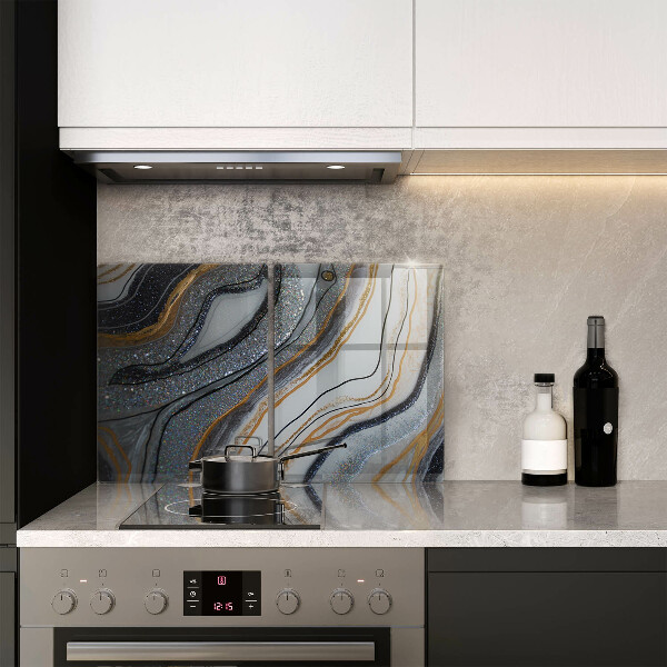 Proteção da parede da cozinha Rocha com ouro