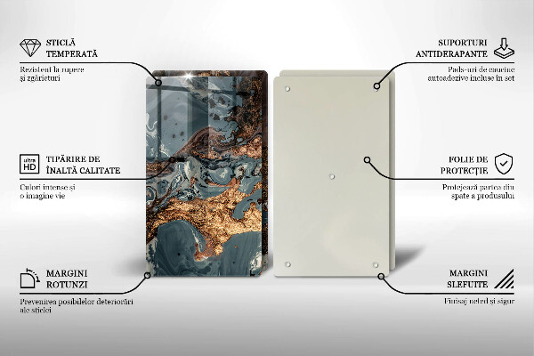 Cobertura de parede para fogão a gás Estrutura dourada da rocha