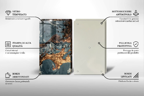 Cobertura de parede para fogão a gás Estrutura dourada da rocha