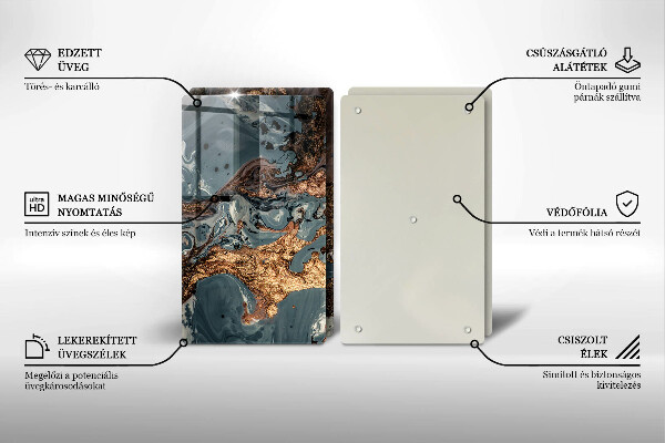 Cobertura de parede para fogão a gás Estrutura dourada da rocha