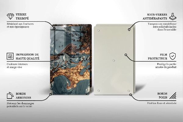 Cobertura de parede para fogão a gás Estrutura dourada da rocha