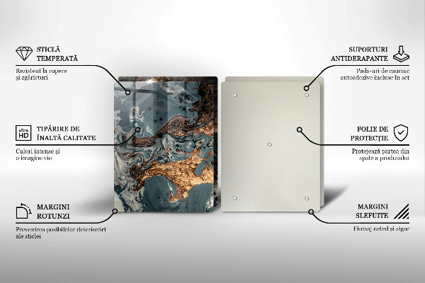 Cobertura de parede para fogão a gás Estrutura dourada da rocha