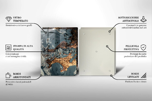 Cobertura de parede para fogão a gás Estrutura dourada da rocha