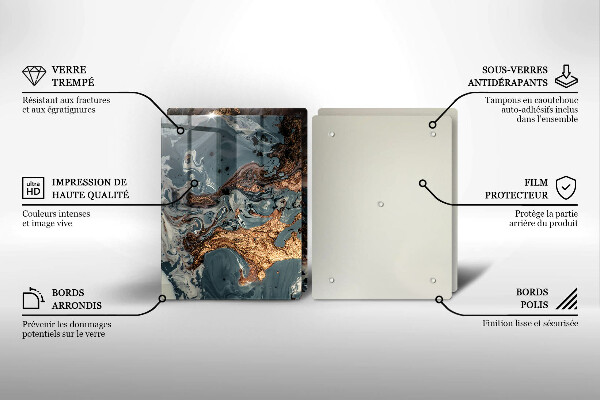 Cobertura de parede para fogão a gás Estrutura dourada da rocha