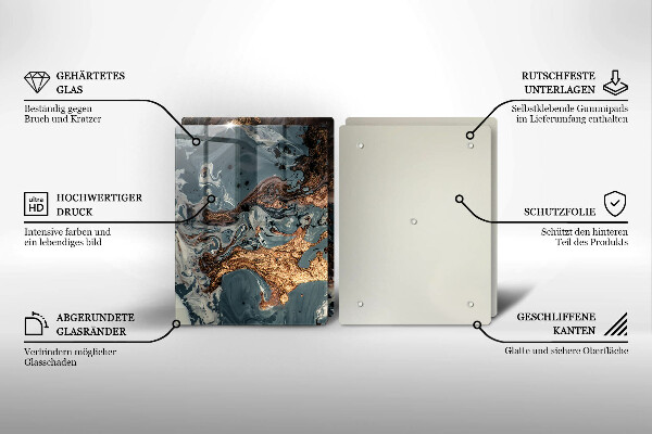 Cobertura de parede para fogão a gás Estrutura dourada da rocha