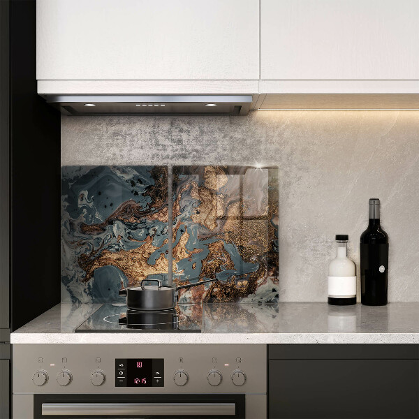 Cobertura de parede para fogão a gás Estrutura dourada da rocha