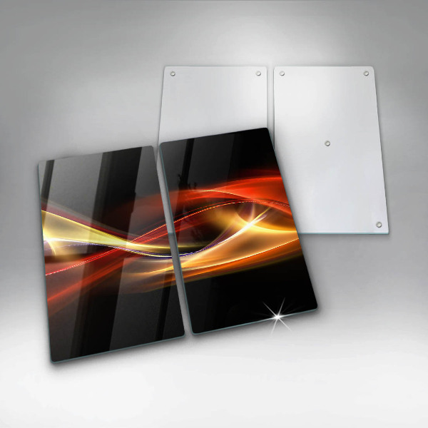 Tampa de parede do fogão a gás Abstração fumo e luz