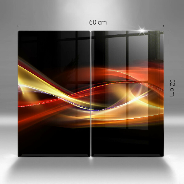 Tampa de parede do fogão a gás Abstração fumo e luz