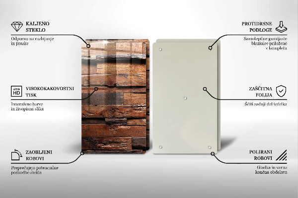 Tampa de parede do fogão a gás Tábuas decorativas de madeira