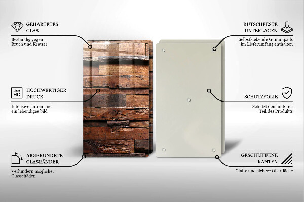 Tampa de parede do fogão a gás Tábuas decorativas de madeira