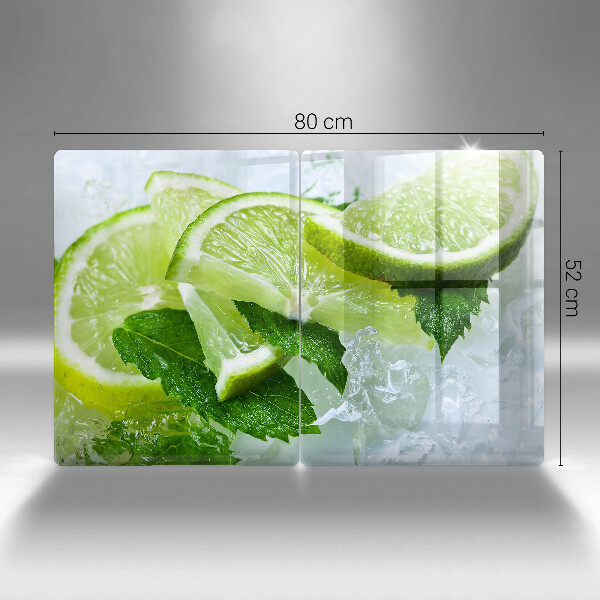 Tampa de parede do fogão a gás Limão, hortelã e gelo