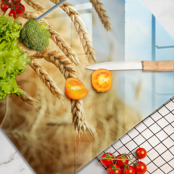 Proteção de paredes na cozinha Espigas de cereais no campo