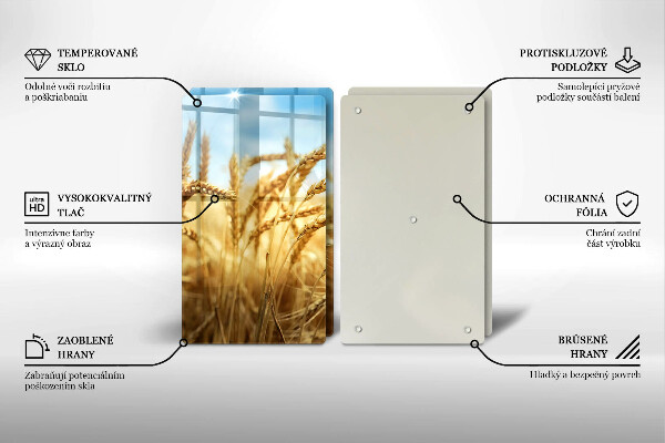 Proteção de paredes na cozinha Espigas de cereais no campo