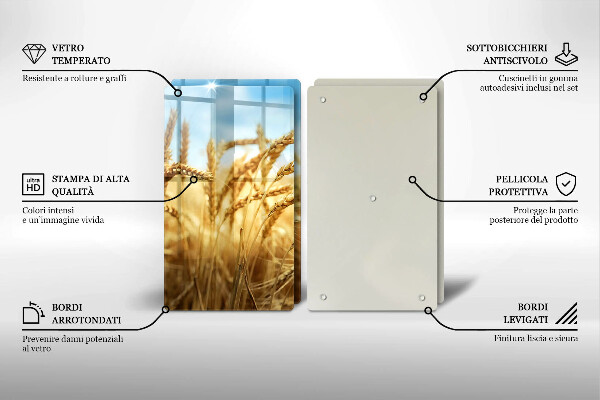 Proteção de paredes na cozinha Espigas de cereais no campo