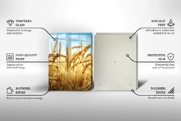 Proteção de paredes na cozinha Espigas de cereais no campo