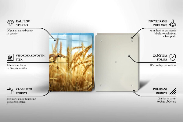 Proteção de paredes na cozinha Espigas de cereais no campo