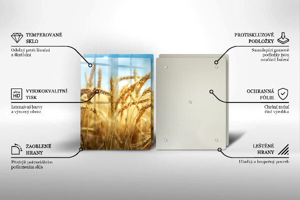 Proteção de paredes na cozinha Espigas de cereais no campo