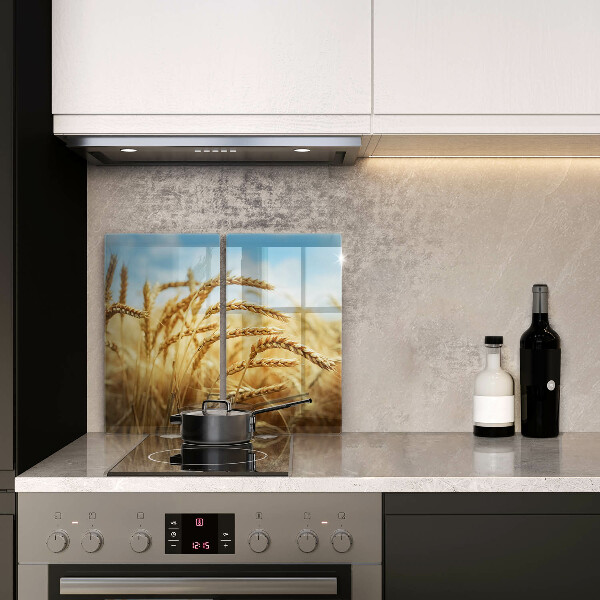 Proteção de paredes na cozinha Espigas de cereais no campo